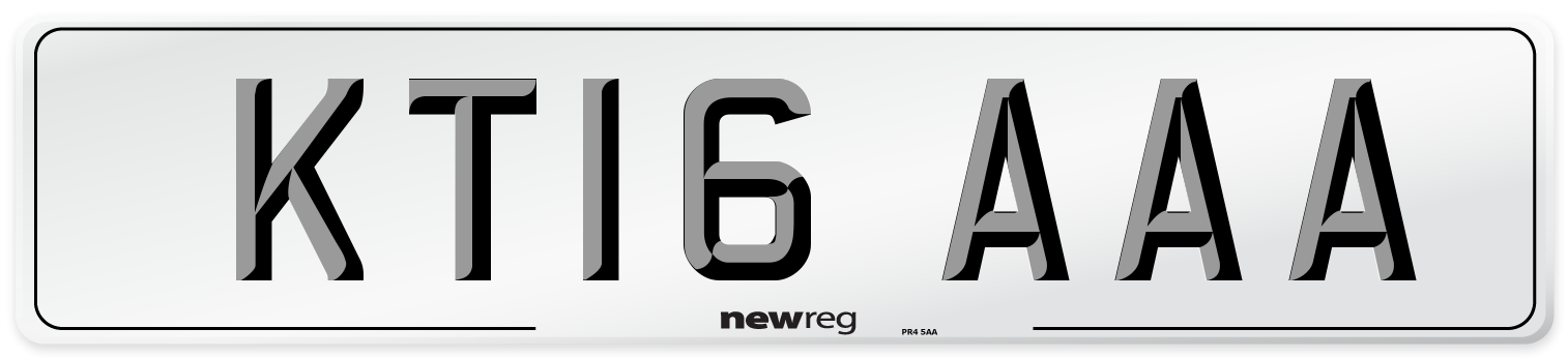 KT16 AAA Number Plate from New Reg